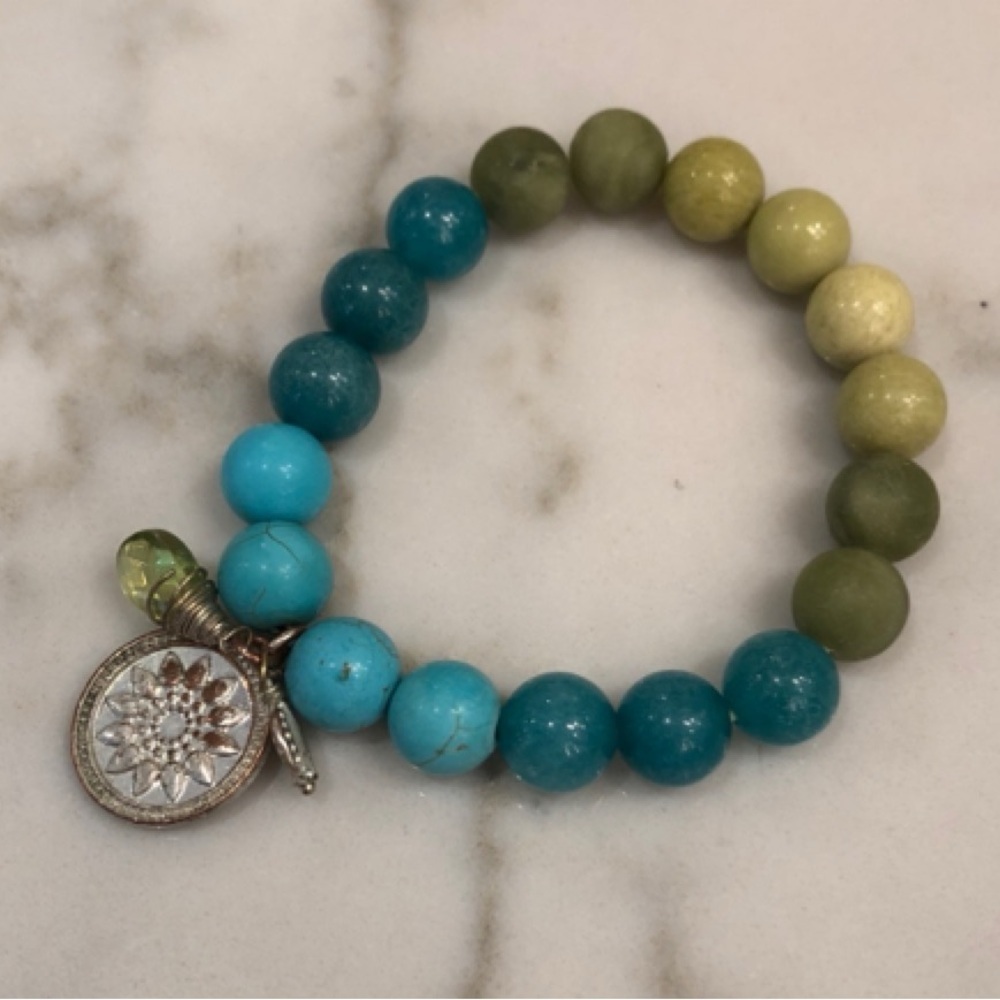 🔥Stella & Dot - Turquoise Foundation Stretch Bracelet - OS - Picture 3 of 4